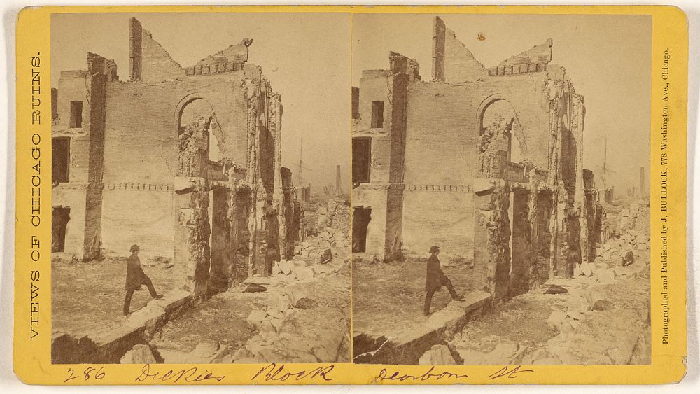 Dickies Block, Dearborn Street, Ruins of the Chicago Fire, 1871 by John Bullock