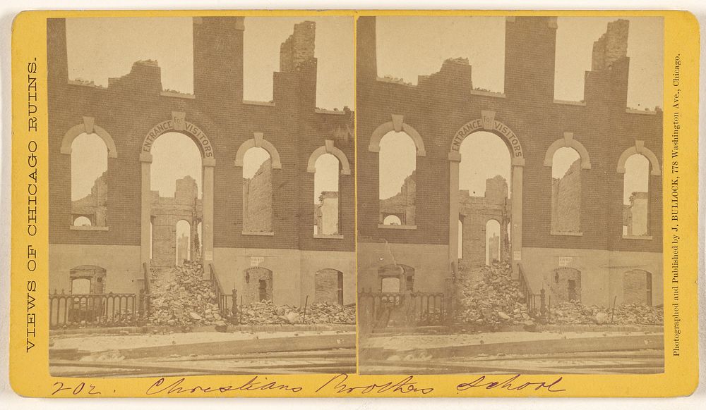 Christians Brothers School, Ruins of the Chicago Fire, 1871 by John Bullock