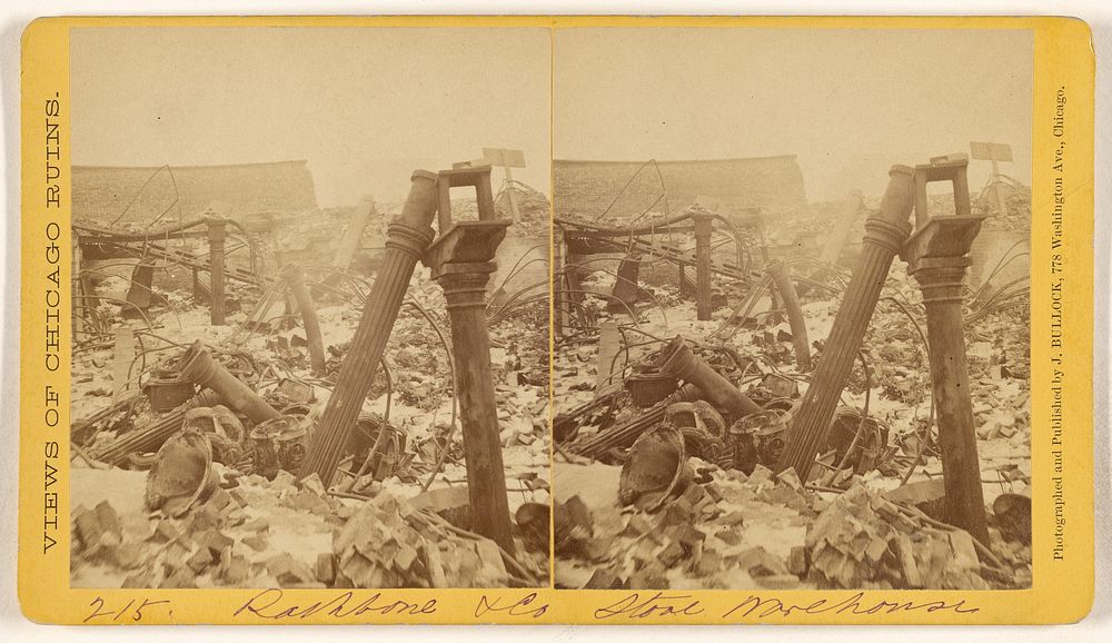 Rashbone & Co. Store Warehouse, Ruins of the Chicago Fire, 1871 by John Bullock