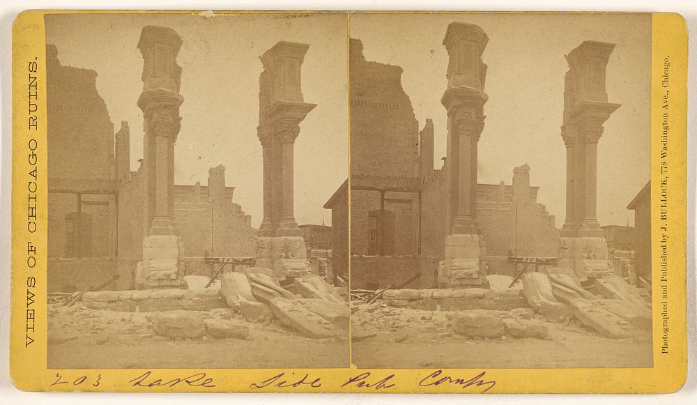 Lake Side Public Company, Ruins of the Chicago Fire, 1871 by John Bullock