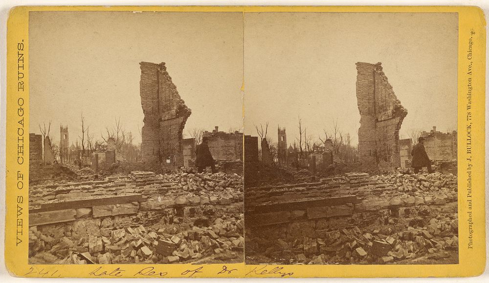 Late Residence of Dr. Kelly's, Ruins of the Chicago Fire, 1871 by John Bullock