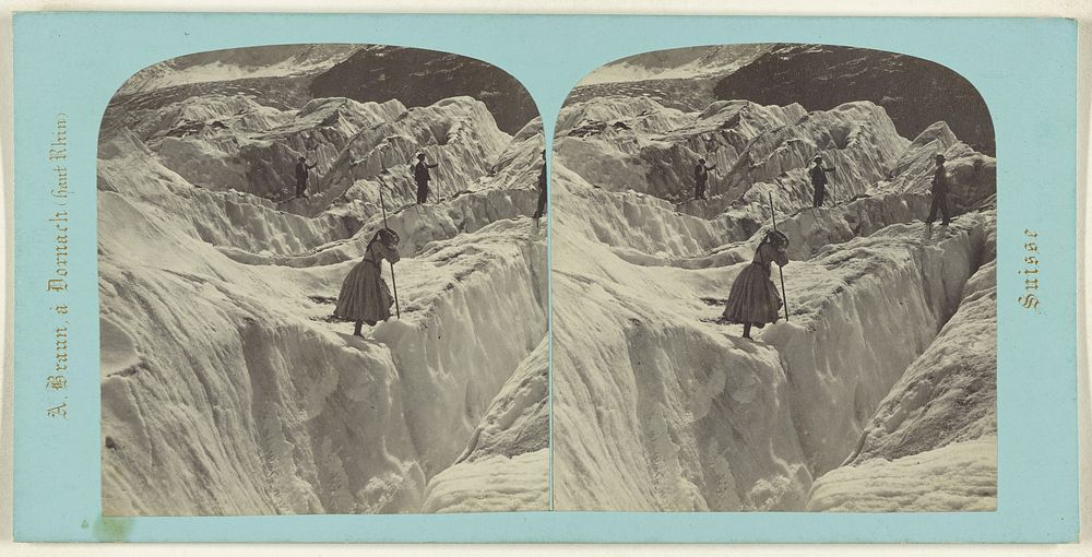 Oberland Bernois. Detail de glace a la mer de Grindelwald. by Adolphe Braun