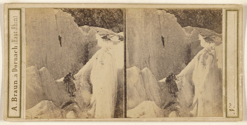 Oberland Bernois. Sauvetage du guide Jean-Michel, tombe dans une crevasse du glacier inferieur de Grindelwald, le 16…