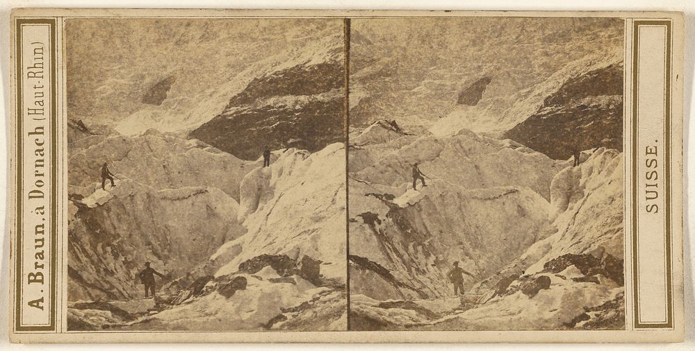Oberland Bernois. Detail de glace a la mer de glace de Grindelwald. by Adolphe Braun
