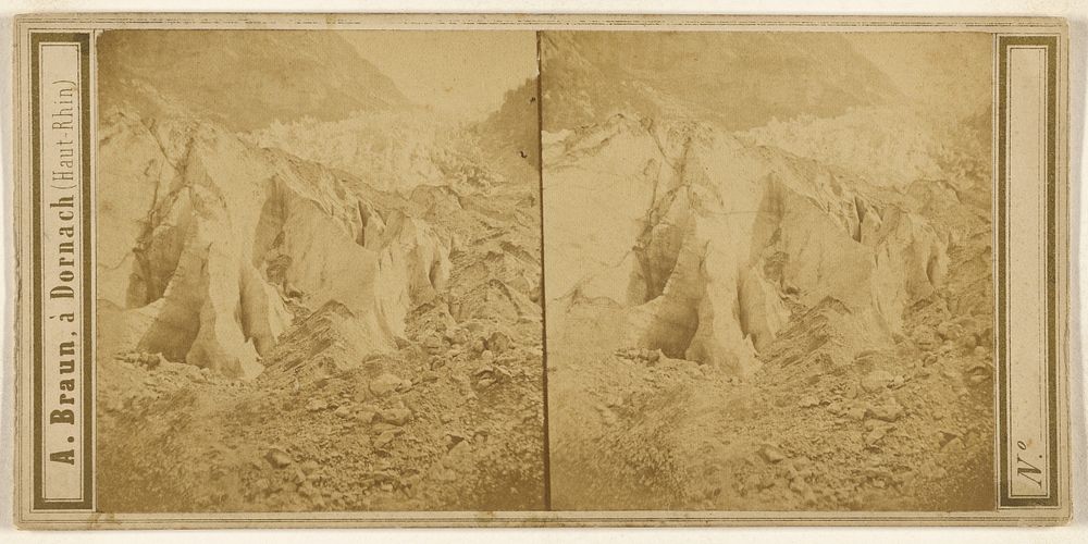 Base et Moraines du glacier inferieur de Grindelwald. by Adolphe Braun