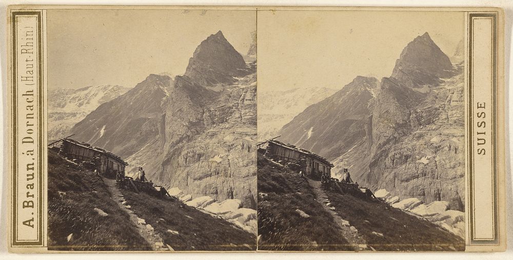 Auberge au Glacier de Grindelwald. by Adolphe Braun