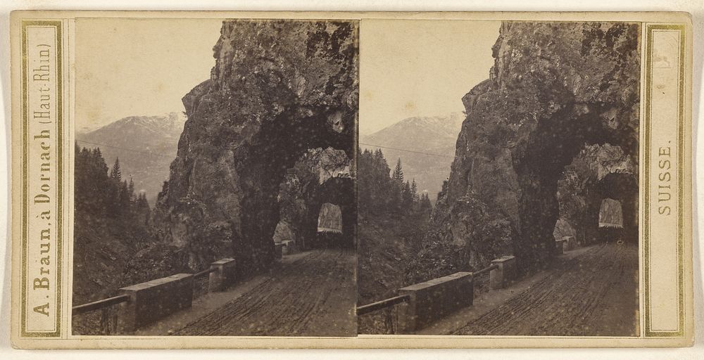 Canton du Tessin. Vallee de la Levantine; galeries au defile de Stalvedro. by Adolphe Braun