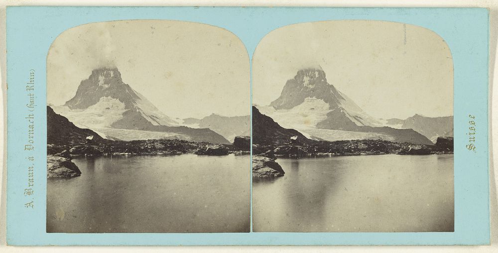Alpes Valaisanes. Lac du Riffelhorn et Matterhorn. by Adolphe Braun
