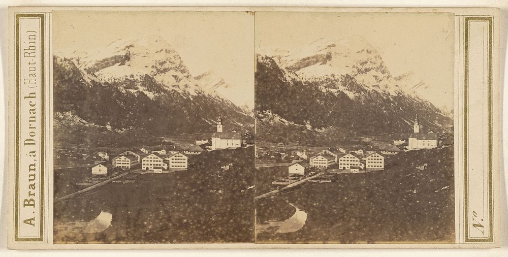 Canton des Grisons. Vallee de Rheinwald; village de Spulgen. by Adolphe Braun