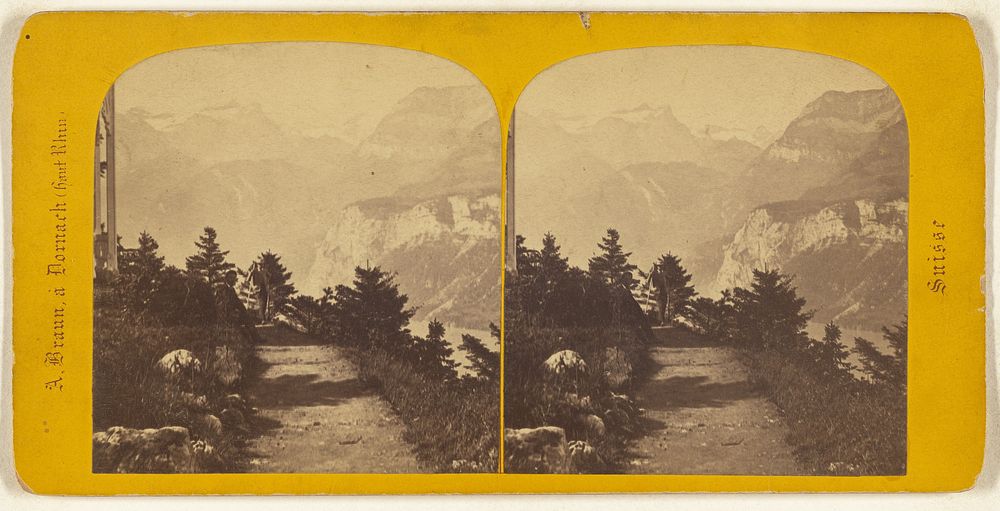 Lac des IV cantons. L'Uri-Rotstock et le Grutli, vue prise de l'Axenstein. [Lake Lucerne] by Adolphe Braun