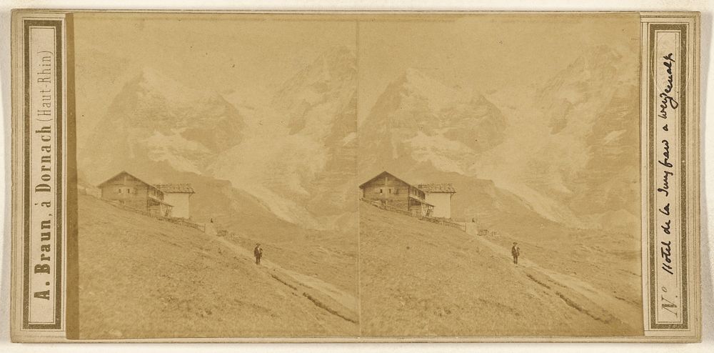 Hotel de la Jungfrau a Wengernalp. by Adolphe Braun