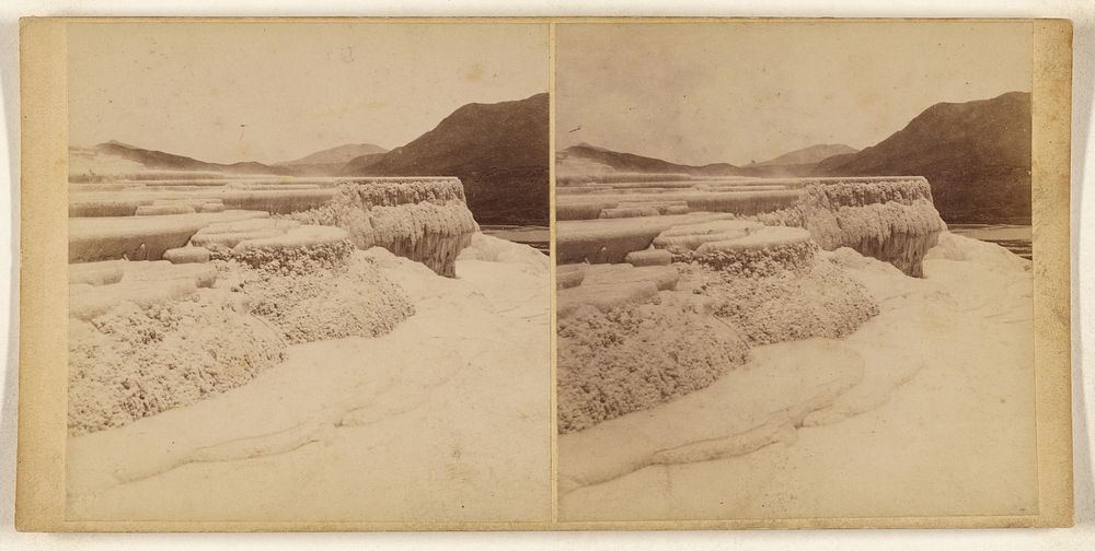 White Terrace. Destroyed in Volcanic Eruption, June 1886. by Burton Brothers
