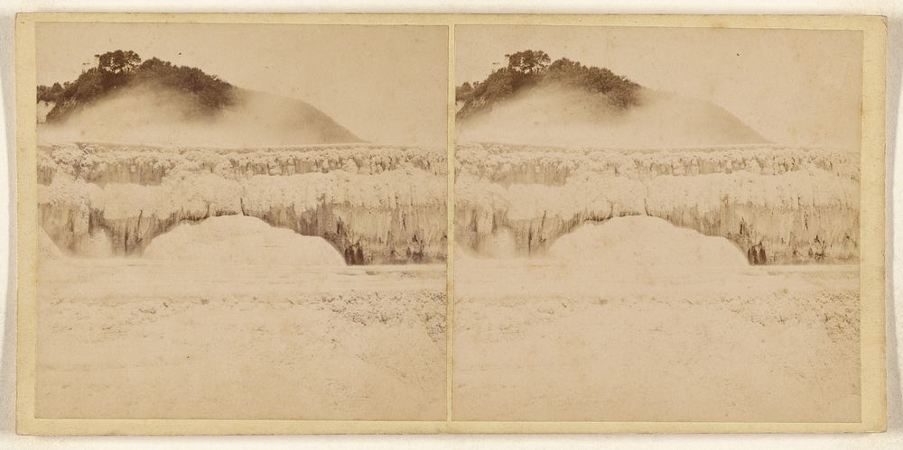 White Terrace. Destroyed in Volcanic Eruption, June 1886. by Burton Brothers