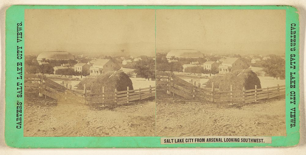 Salt Lake City from Arsenal Looking Southwest. by Charles William Carter