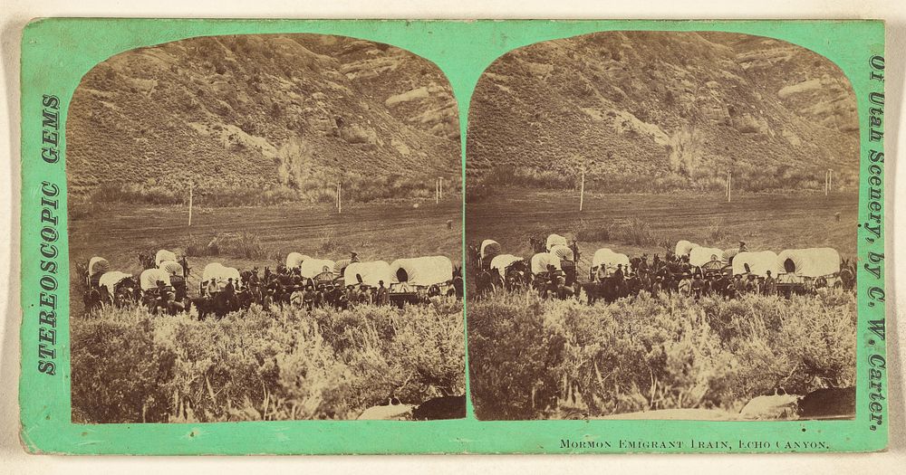 Mormon Emigrant Train, Echo Canyon. [Utah] by Charles William Carter