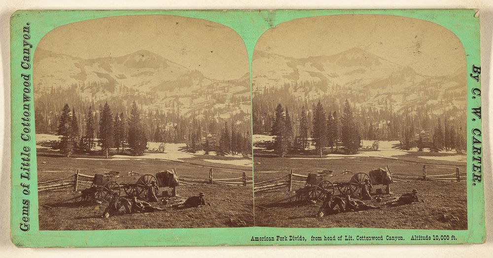 American Fork Divide, from head of Lit. Cottonwood Canyon. Altitude 10,000 ft. by Charles William Carter