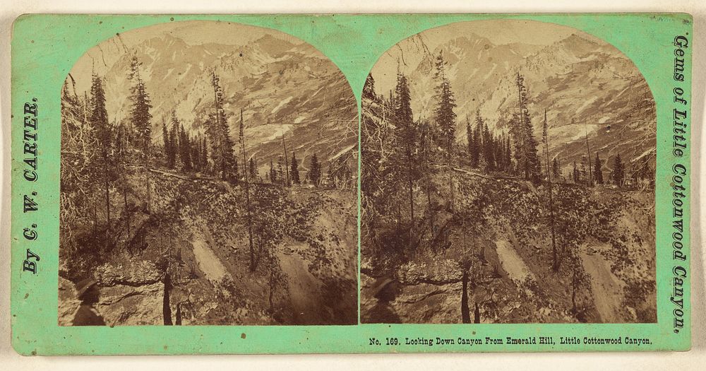 Looking Down Canyon From Emerald Hill, Little Cottonwood Canyon. by Charles William Carter