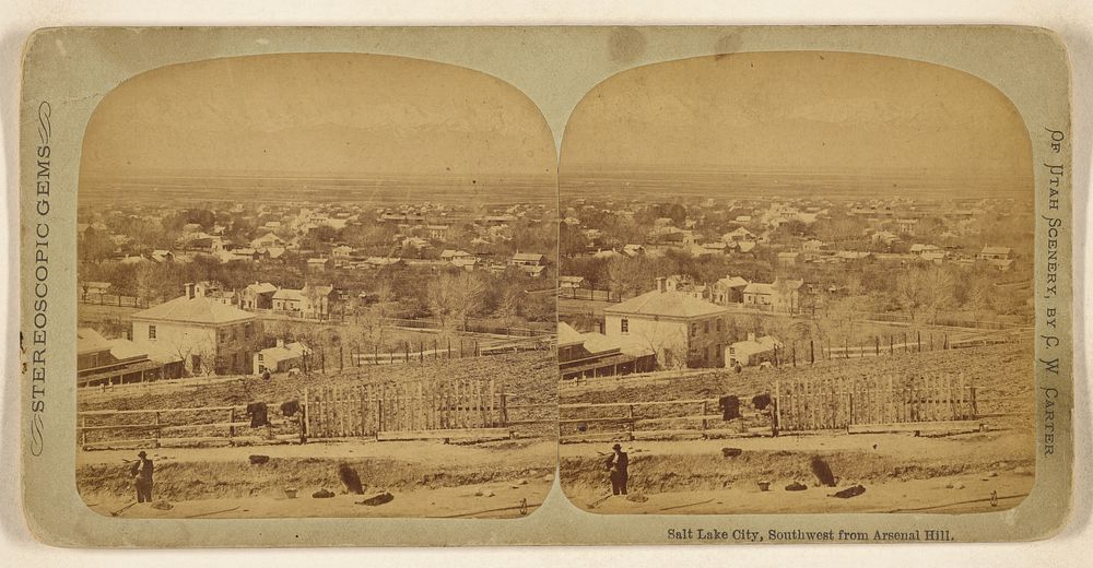 Salt Lake City, Southwest from Arsenal Hill. by Charles William Carter
