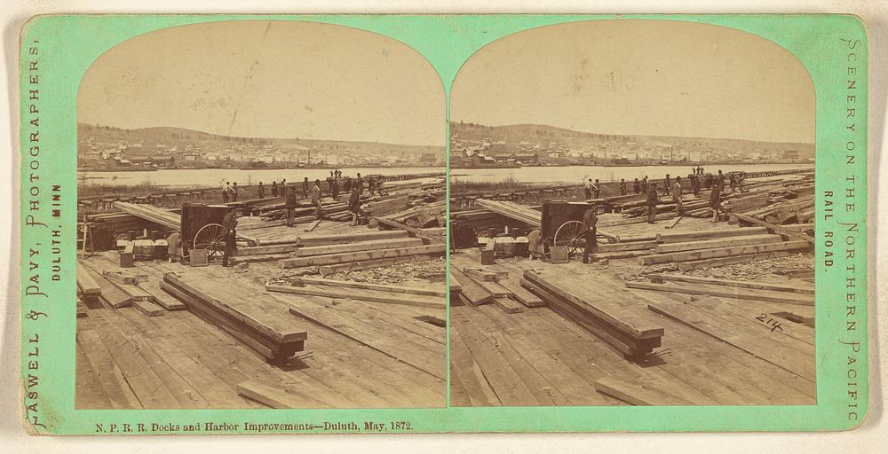 N.P.R.R. Docks and Harbor Improvements - Duluth, May, 1872. by Caswell and Davy