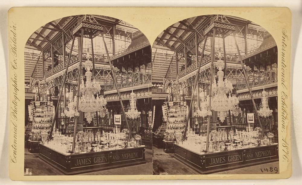 Display of James Green and Nephew, International Exposition, 1876, Philadelphia, Pennsylvania by Centennial Photographic Co…
