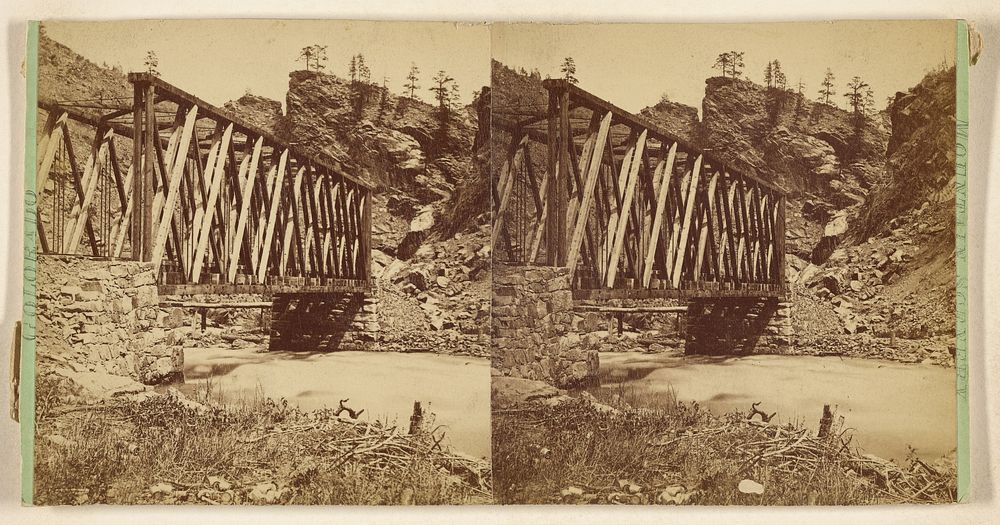 Train trestle, Grand Canyon of Clear Creek, Colorado by W G Chamberlain