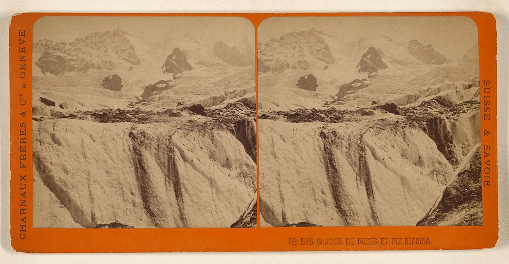 Glacier de Roseg et Piz Bernina by Charnaux Frères and Cie