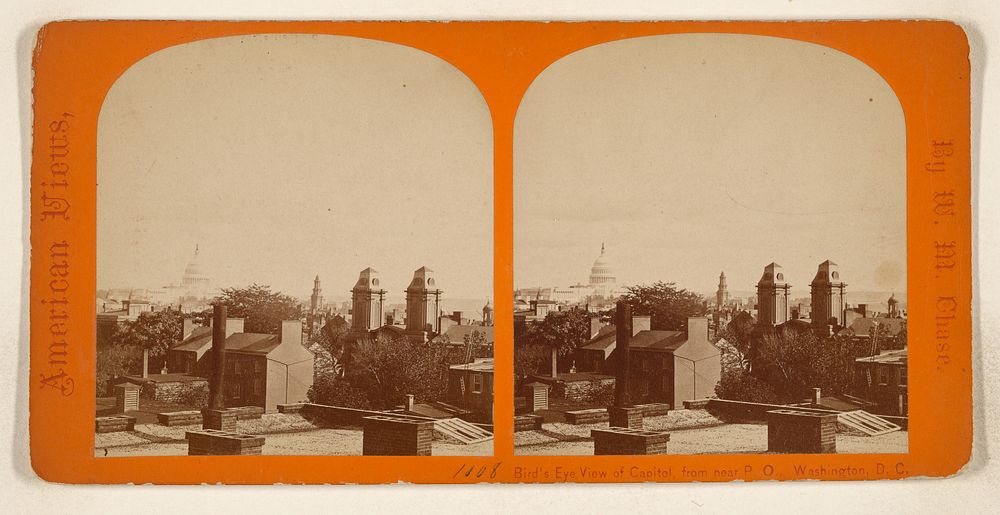 Bird's Eye View of Capitol, from near P.O., Washington, D.C. by William M Chase