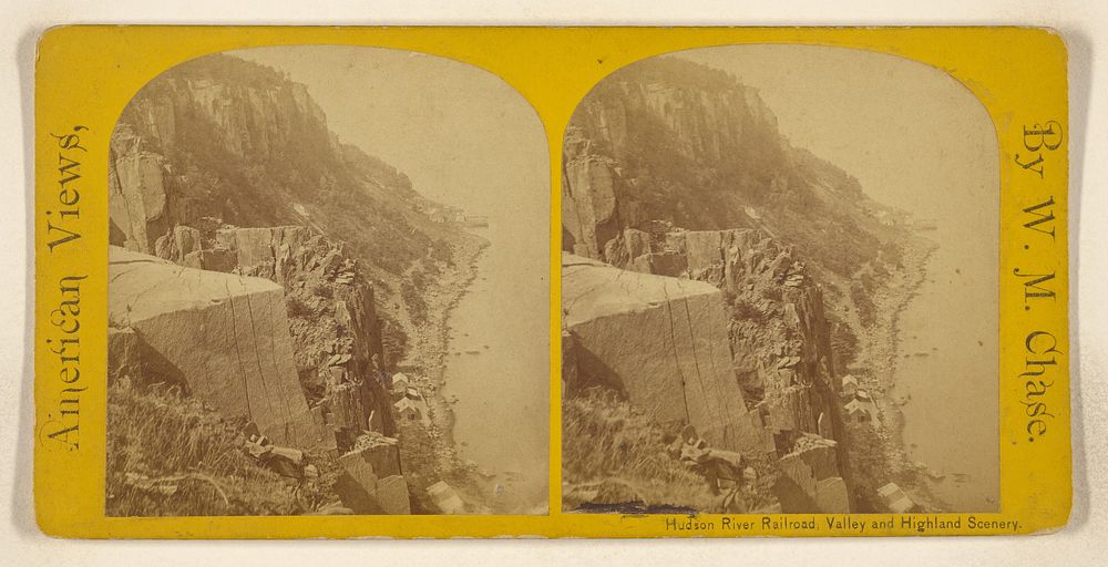 Washington's Tower Cliffs, Palisades, looking N.E. [Hudson River] by William M Chase