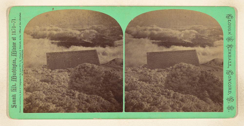 East, Above the Clouds (Glen Stable). [Mt. Washington, N.H.] by Clough and Kimball