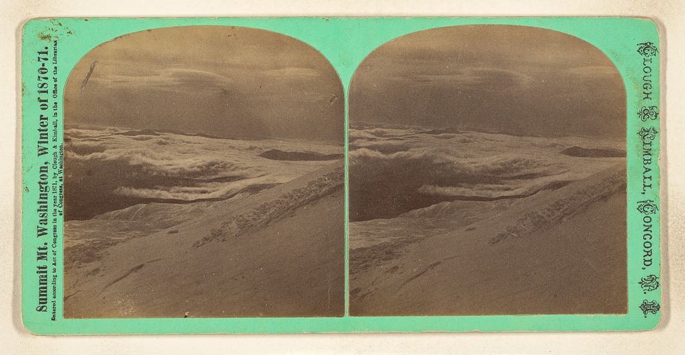 Sea of Clouds, mountain tops protruding. [Mt. Washington, N.H.] by Clough and Kimball