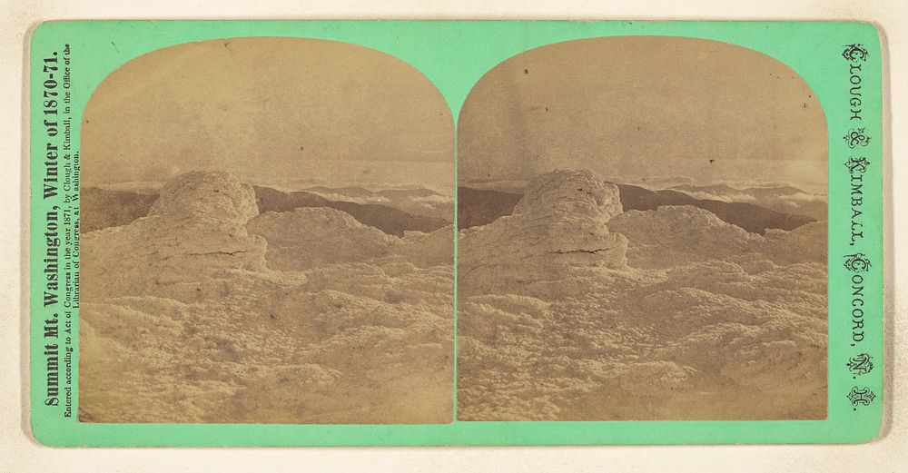 View looking north-east. [Mt. Washington, N.H.] by Clough and Kimball