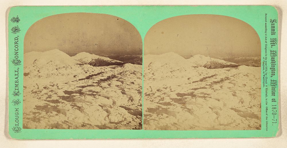 Mts. Adams and Madison, from the Observatory. [Mt. Washington, N.H.] by Clough and Kimball
