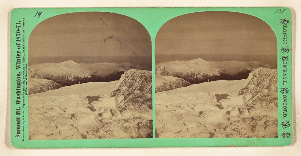 Mt. Adams, from Ridge of Tip Top House. [Mt. Washington, N.H.] by Clough and Kimball
