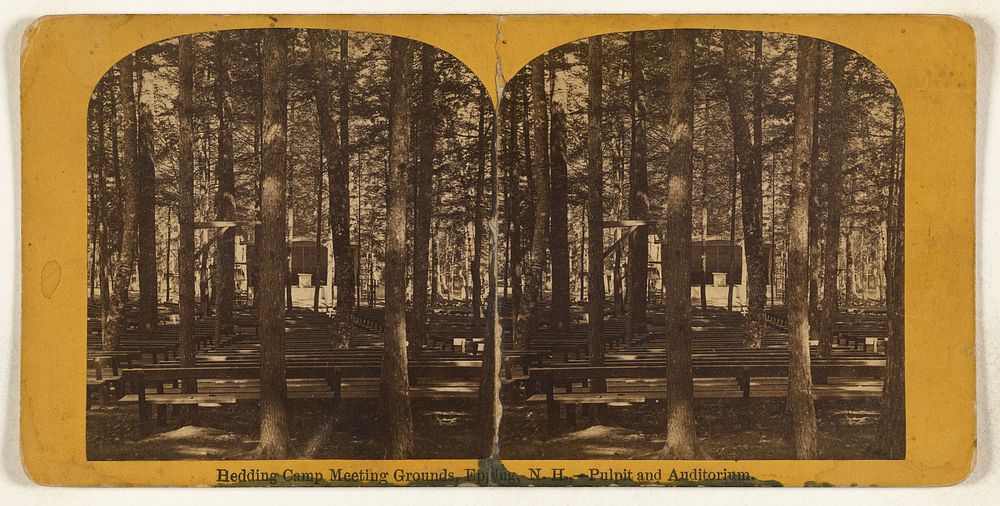 Hedding Camp Meeting Grounds, Epping, N.H., Pulpit and Auditorium. by Oliver H Copeland