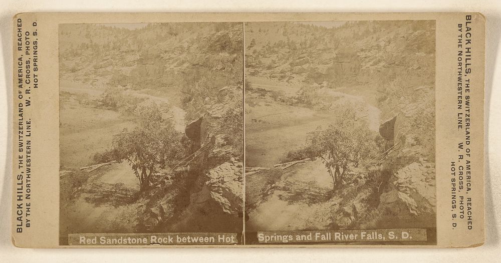 Red Sandstone Rock between Hot Springs and Fall River Falls, S.D. by W R Cross