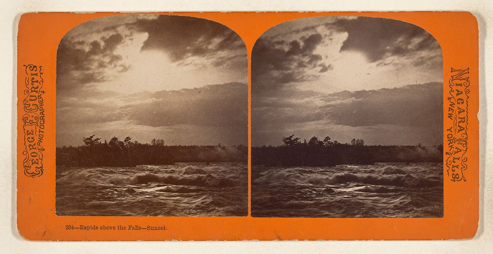 Rapids above the Falls - Sunset. [Niagara Falls, New York] by George E Curtis