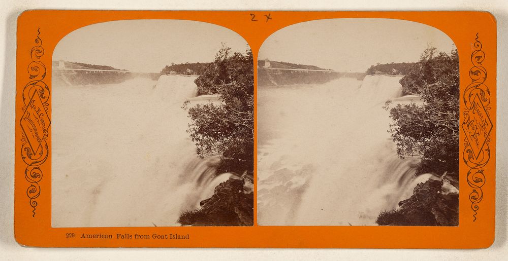 American Falls from Goat Island [Niagara Falls, N.Y.] by George E Curtis