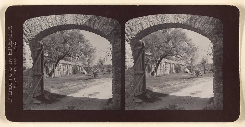 San Jose Mission, San Antonio, Texas S.W. Gate to compound by Emmett K Emslie