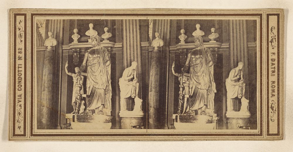 Interior with Roman statues and busts by F Datri