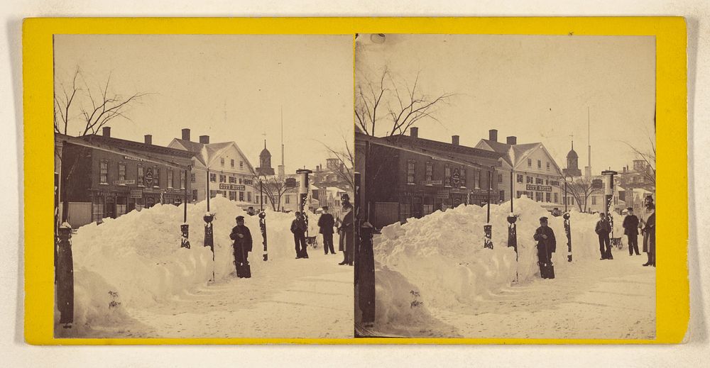 Scene in Congress Street after the Big Snow Storm, Jan. 17th 1867, Portsmouth, New Hampshire by Davis Brothers