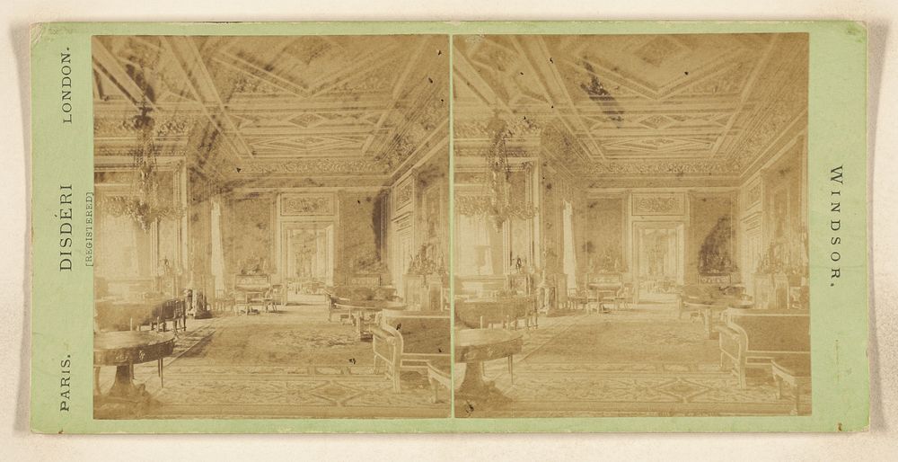 The Green Drawing Room./Le Salon Vert. [Windsor] by André Adolphe Eugène Disdéri