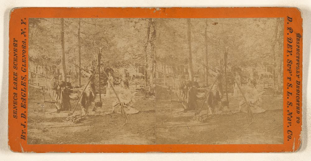 Camping scene. Crystal Springs, Yates County, New York by Joseph Dunlap Eagles