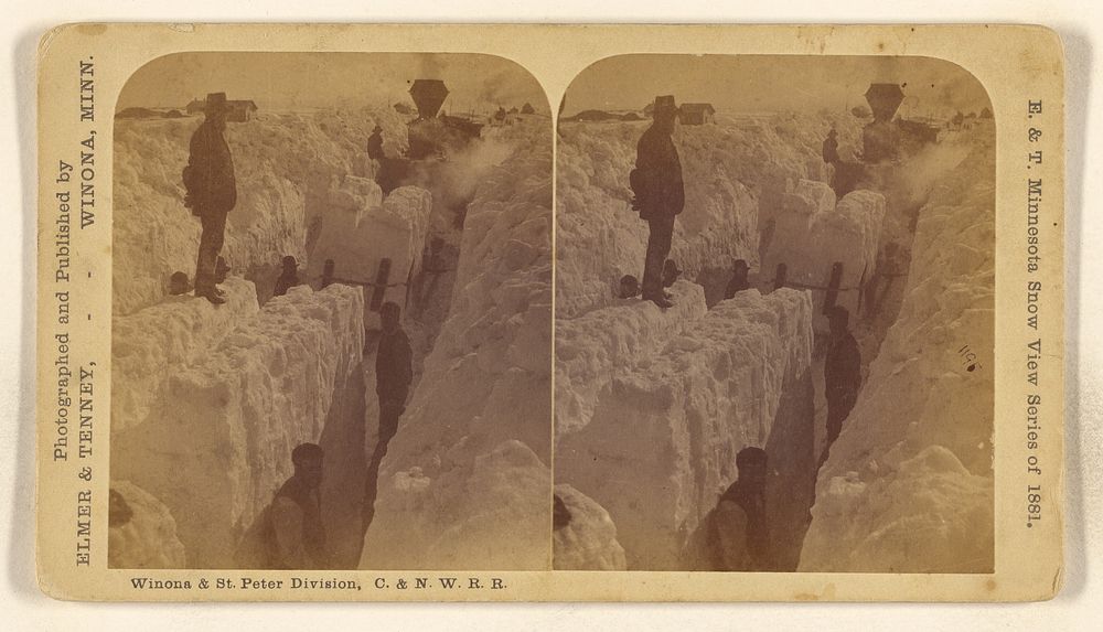 Drawing Blocks- near Lamberton. (Instantaneous.) Winona and St. Peter Div. C. & N.W.R.R. (March 22nd, 1881.) by Elmer and…