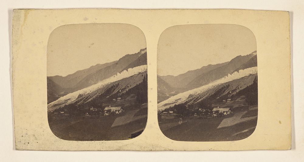 Vue generale du Glacier des Bossons (vallee de Chamouni.) by Claude Marie Ferrier