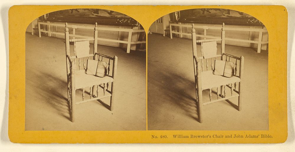 William Brewster's Chair and John Adams' Bible. by Benjamin West Kilburn