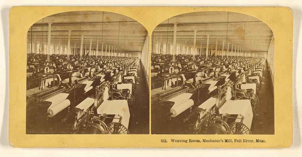 Weaving Room, Mechanic's Mill, Fall River, Mass. by Benjamin West Kilburn