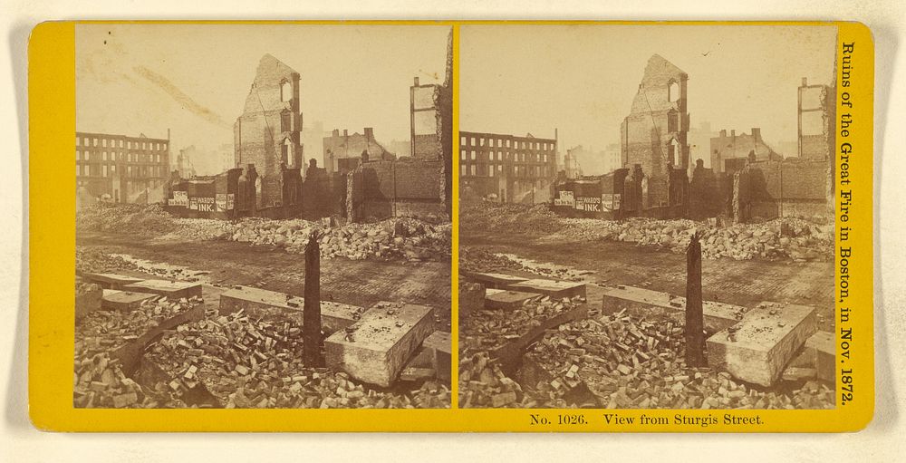 View from Sturgis Street. Ruins of the Great Fire in Boston, in Nov. 1872. by Benjamin West Kilburn