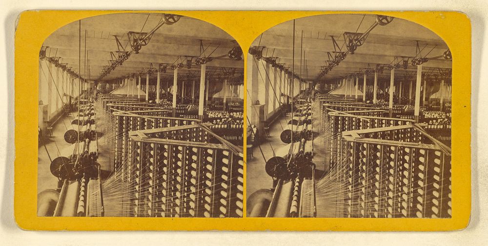 Interior of spinning works by Benjamin West Kilburn