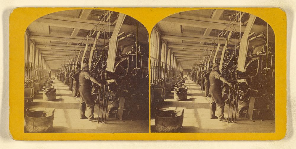 Interior of spinning works by Benjamin West Kilburn
