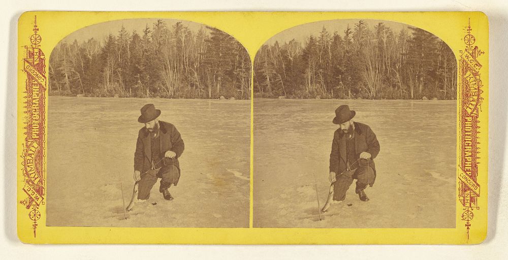 The President of the "P.A.A." catching the first fish. [Lake Winnipesaukee, New Hampshire] by Willis G C Kimball